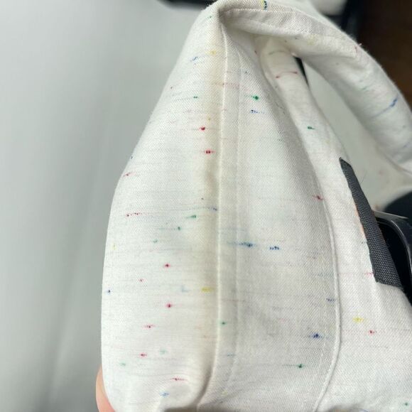 Thomas Dean Mens Button Up Shirt Multicolor Speckled Long Sleeve White Large - Picture 4 of 13